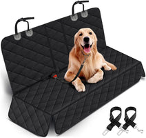 Dog Car Seat Cover - Waterproof Back Seat Protector for Pets, Non-Slip Design Compatible with Most Cars, Trucks, and SUVs - Black